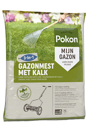 Pokon Gazonmest Met Kalk 3-In-1 75 m2