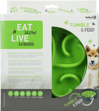 Eat Slow Live Longer Tumble Feeder green