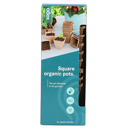 Sogo Biologische Turfpotjes 6 cm Vierkant