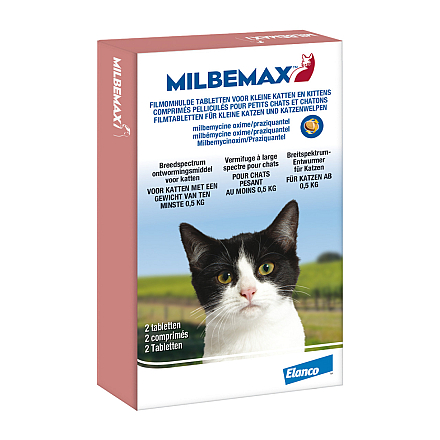 Milbemax tabletten kleine kat/kitten <br>0,5 - 2 kg 2 st